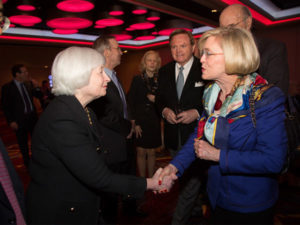 With Federal Reserve Chair Janet Yellen, 2014